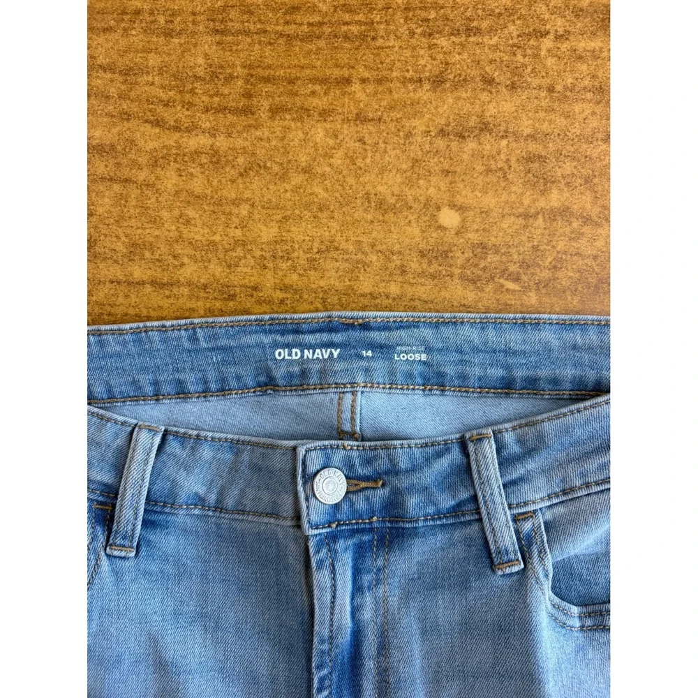 Old Navy High-Rise Loose Jeans Light Wash Denim Womens Size‎ 14 NWT